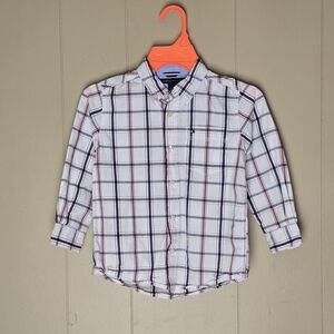 Tommy Hilfiger Kids Checkered Shirt - White, Blue, and Red